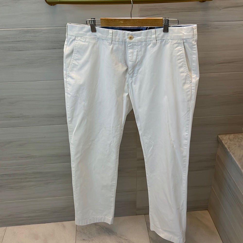 Tommy Hilfiger Custom Fit White Mens Pants-Size 38W/30L